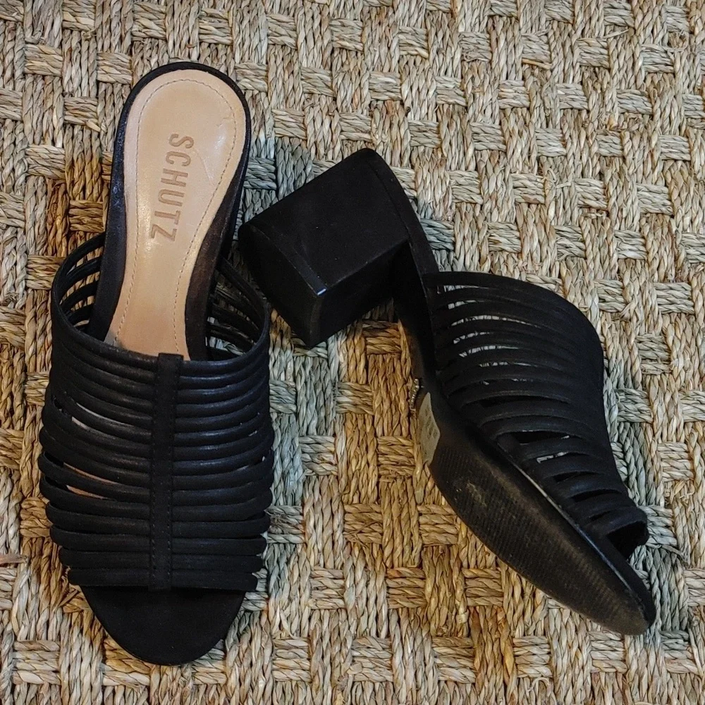 Schutz Black Cecilia Slip-on Shoes